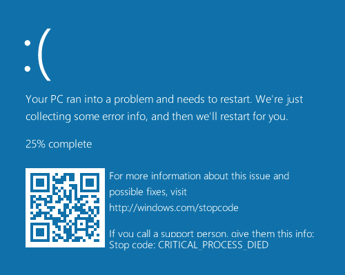 Real Blue Screen in Windows 10